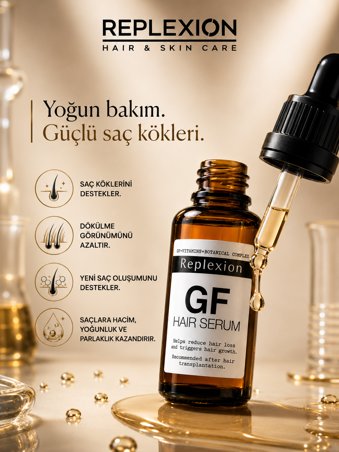 Replexion GF Hair Serum (120ml) – Advanced Anti-Hair Loss & Rapid Growth Stimulator
