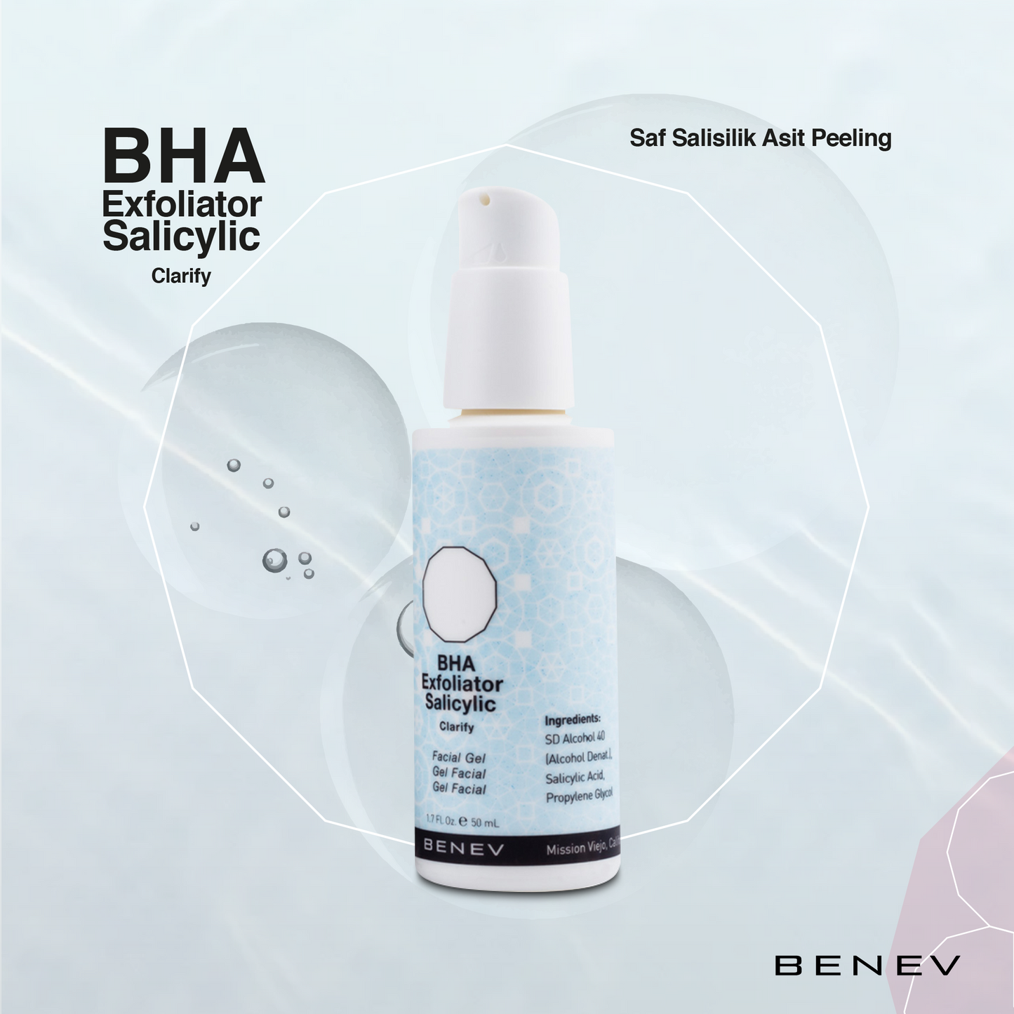Benev BHA Exfoliator Salicylic 50 ml – Sivilce & Akne Azaltıcı Peeling