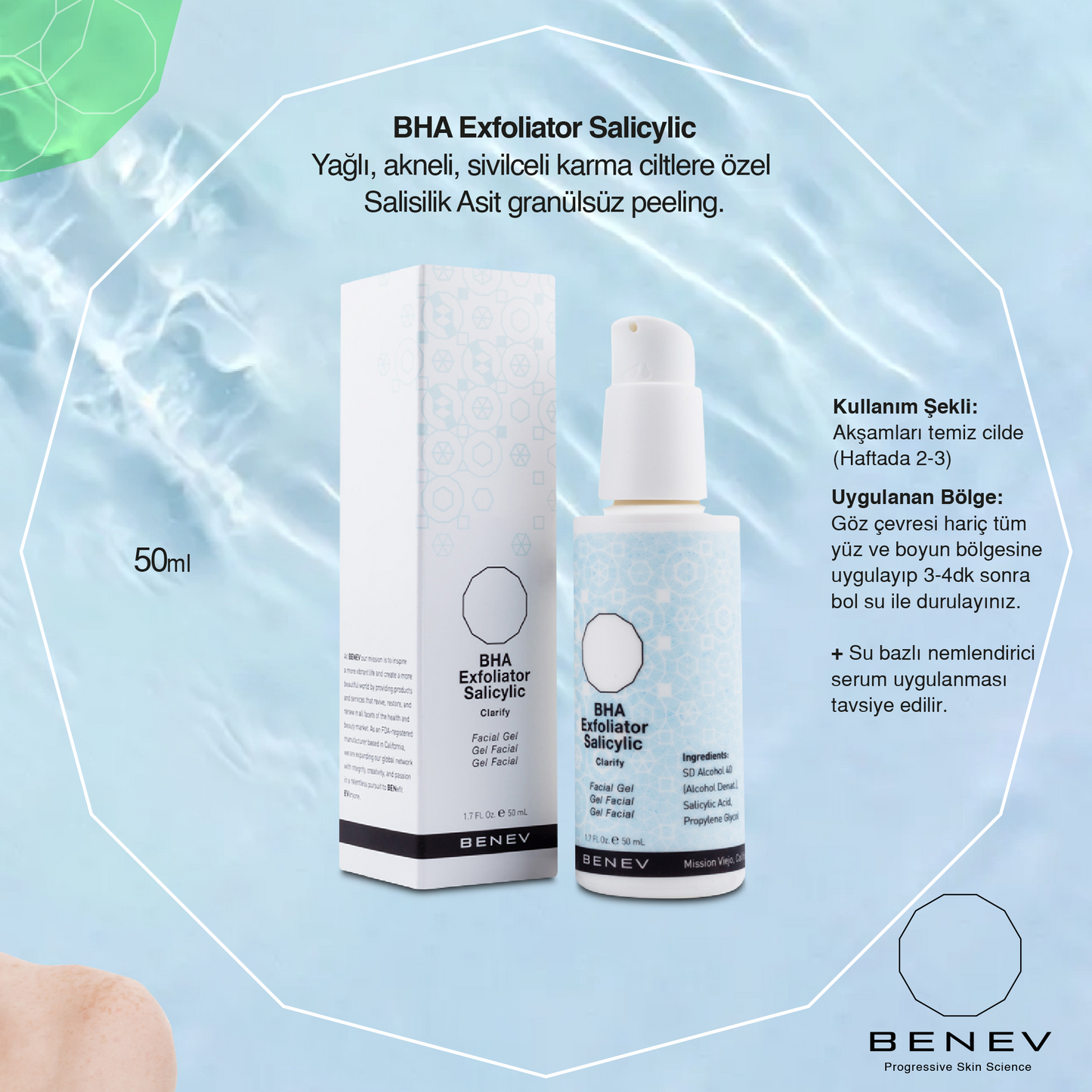 Benev BHA Exfoliator Salicylic 50 ml – Sivilce & Akne Azaltıcı Peeling