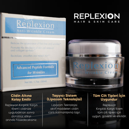 REPLEXION Anti-Falten-Creme 50ml. Anti-Falten, Anti-Aging, Anti-Falten, Hautverjüngungscreme, Peptid, Hyaluronsäure, Vitamin A, Squalan ...