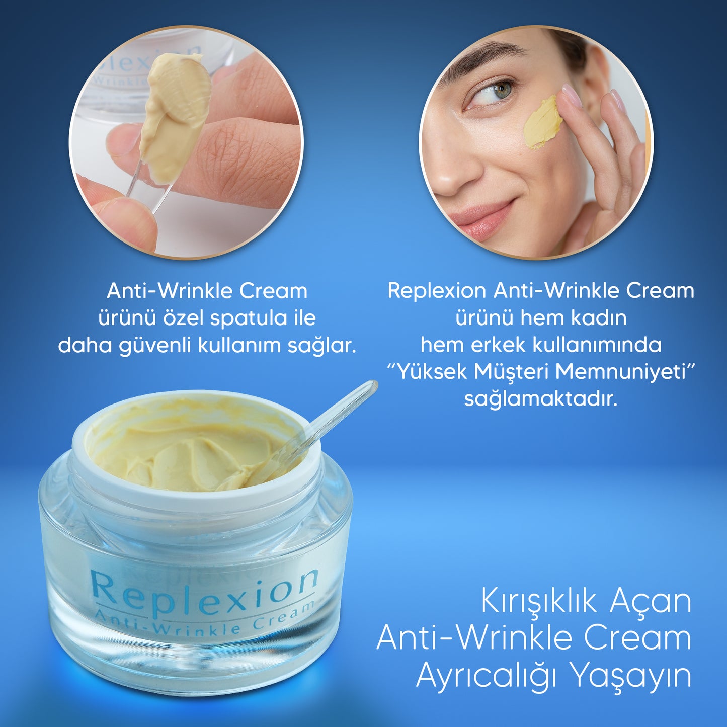 REPLEXION Anti-Falten-Creme 50ml. Anti-Falten, Anti-Aging, Anti-Falten, Hautverjüngungscreme, Peptid, Hyaluronsäure, Vitamin A, Squalan ...