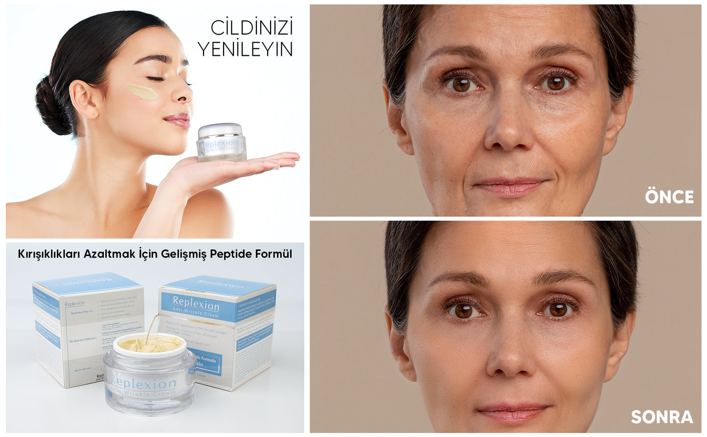 REPLEXION Anti-Falten-Creme 50ml. Anti-Falten, Anti-Aging, Anti-Falten, Hautverjüngungscreme, Peptid, Hyaluronsäure, Vitamin A, Squalan ...