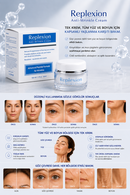 Replexion Anti-Wrinkle Cream 50ml. - Kırışıklık Karşıtı Anti-Aging Krem 50ml.