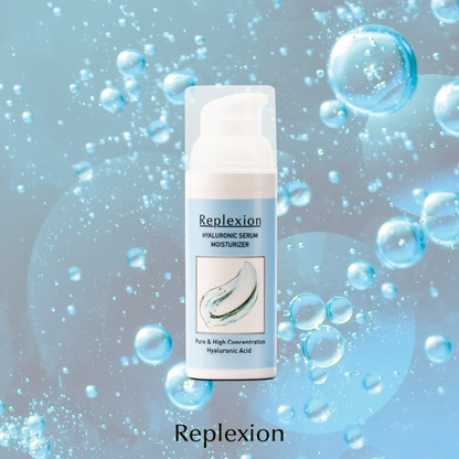 REPLEXION Hyaluron-Serum-Feuchtigkeitscreme 50 ml. Anti-Aging, Anti-Falten, Hyaluronsäure, Feuchtigkeitsserum auf Wasserbasis, Feuchte Haut, Trockene Haut, Mischhaut